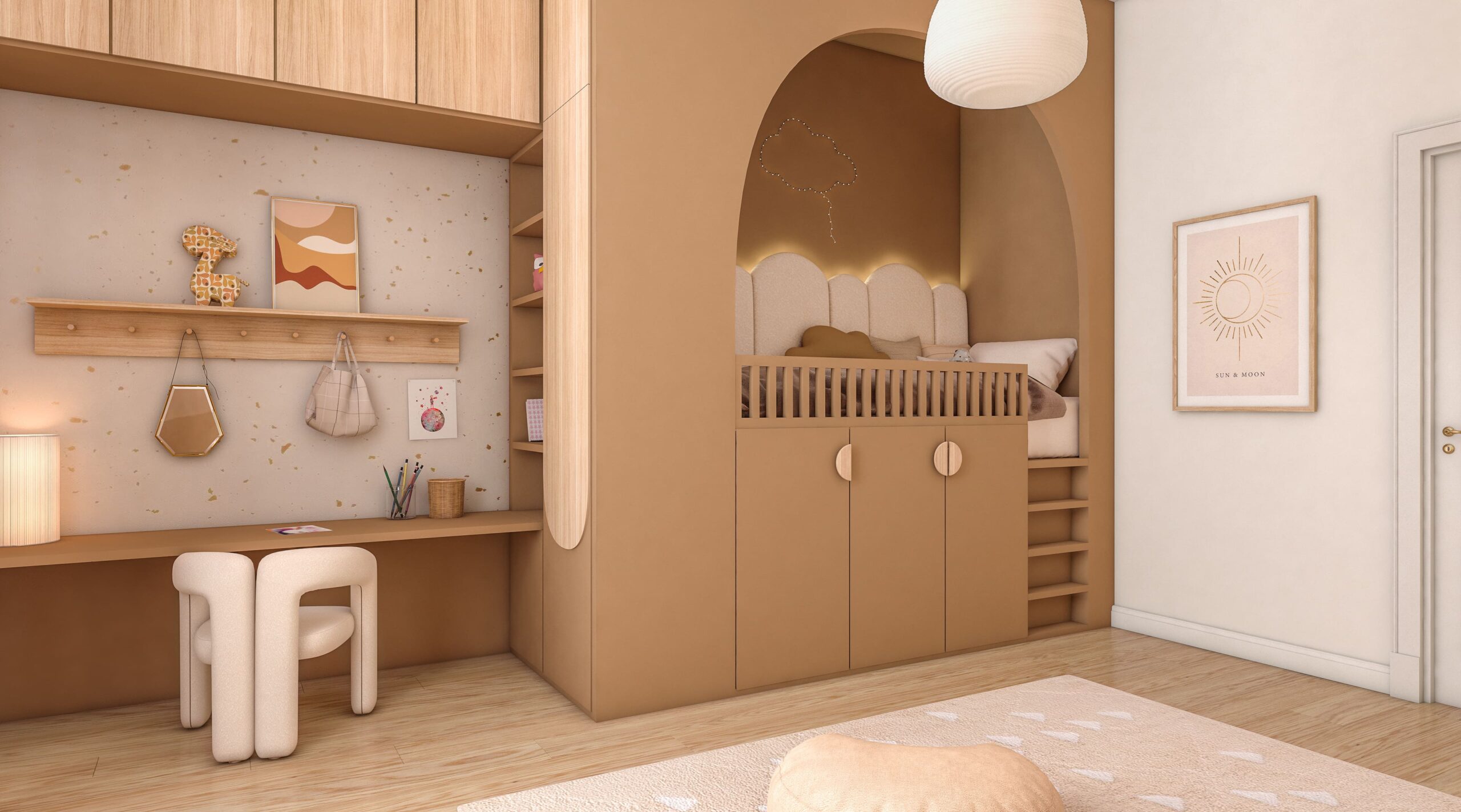 Aménagement d'un lit sur mesure dans une chambre d'enfant